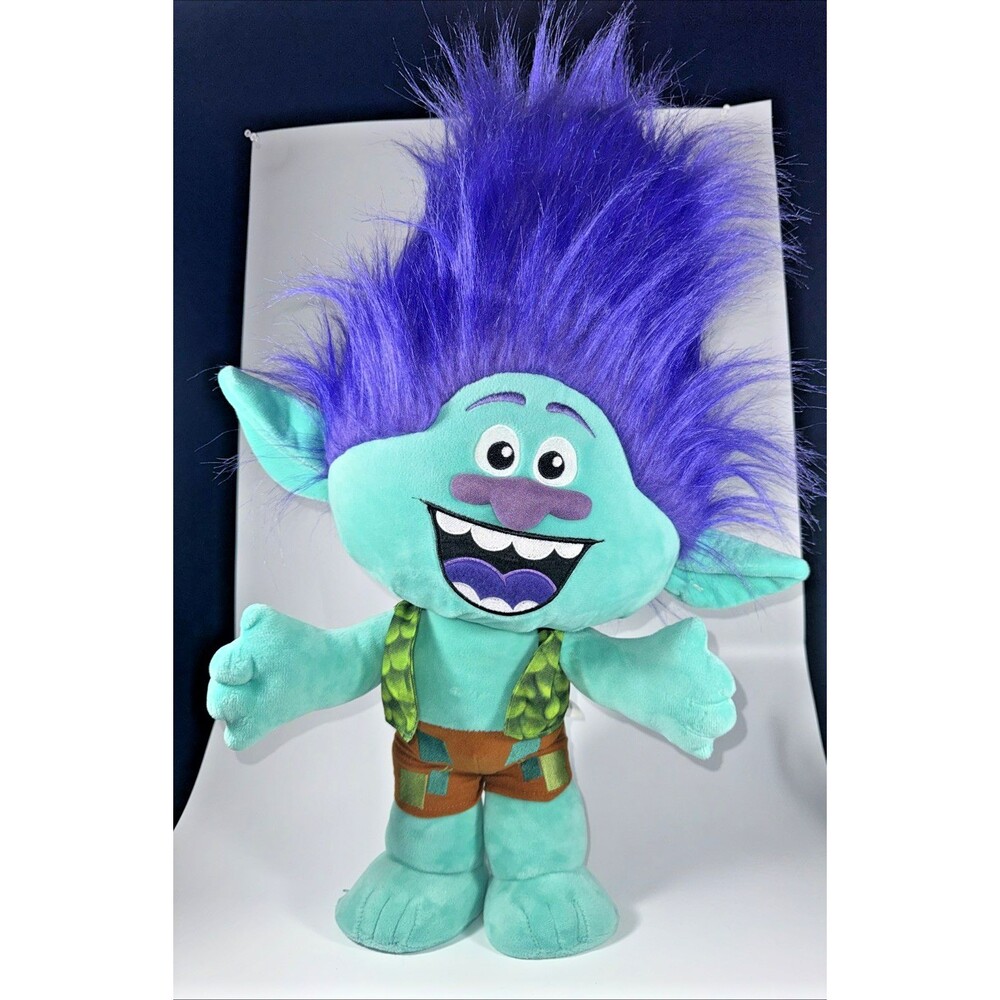 DreamWorks Trolls Branch 24" Plush Doll Blue Green Stuffed Toy Large EUC